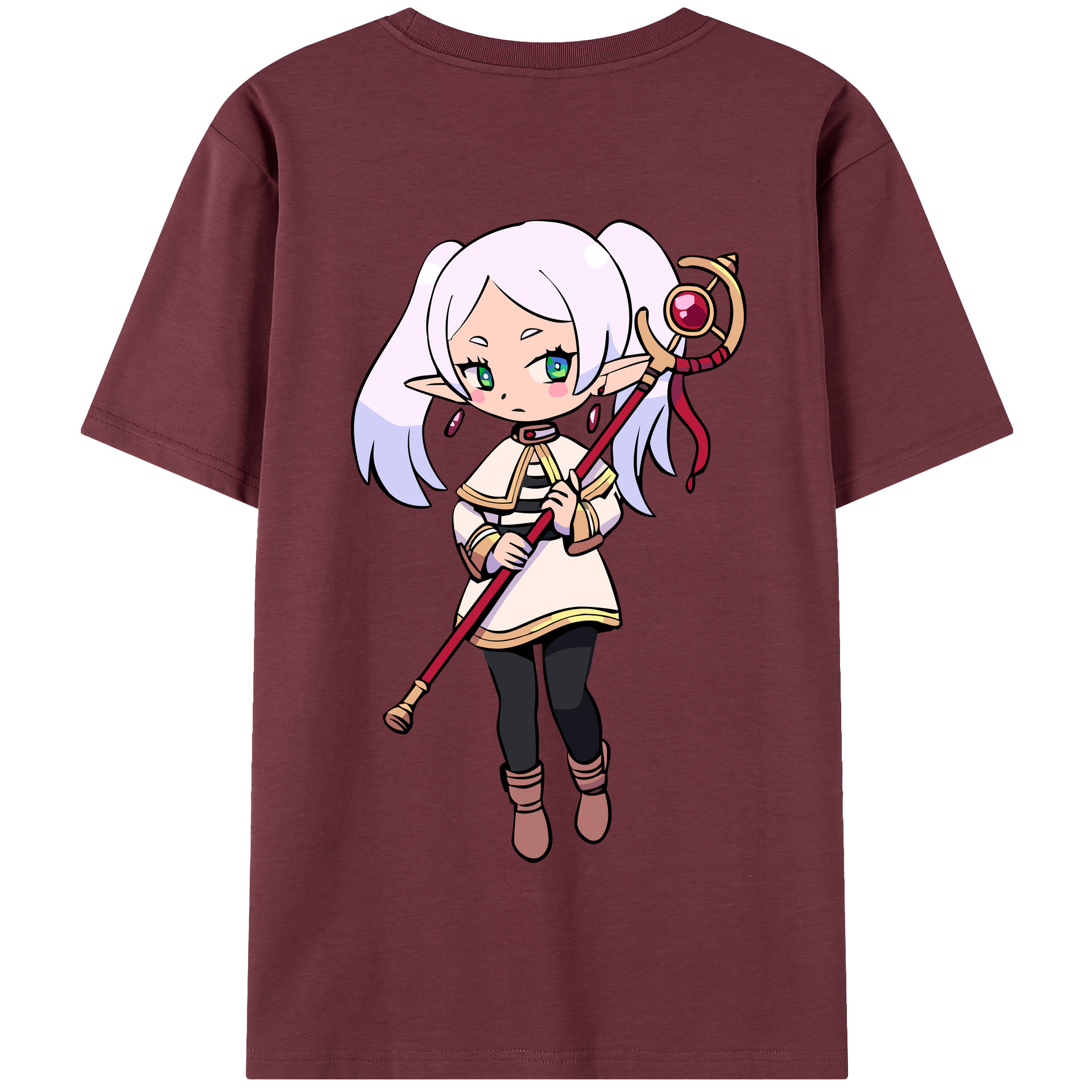 （画像用） 葬送のフリーレン Frieren 綿100％半袖Tシャツ（背面プリント）